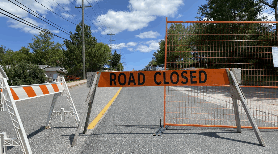 Closure impacting Ninth Street North today