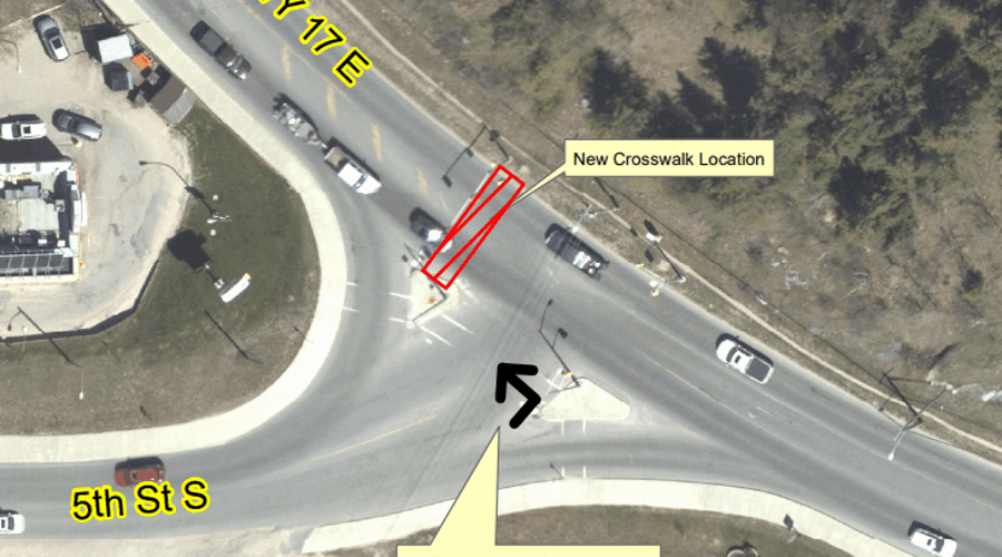 City installs new crosswalk on Highway 17