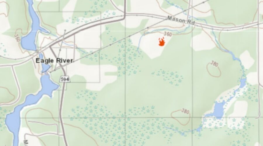 Forest fire spotted among the snow