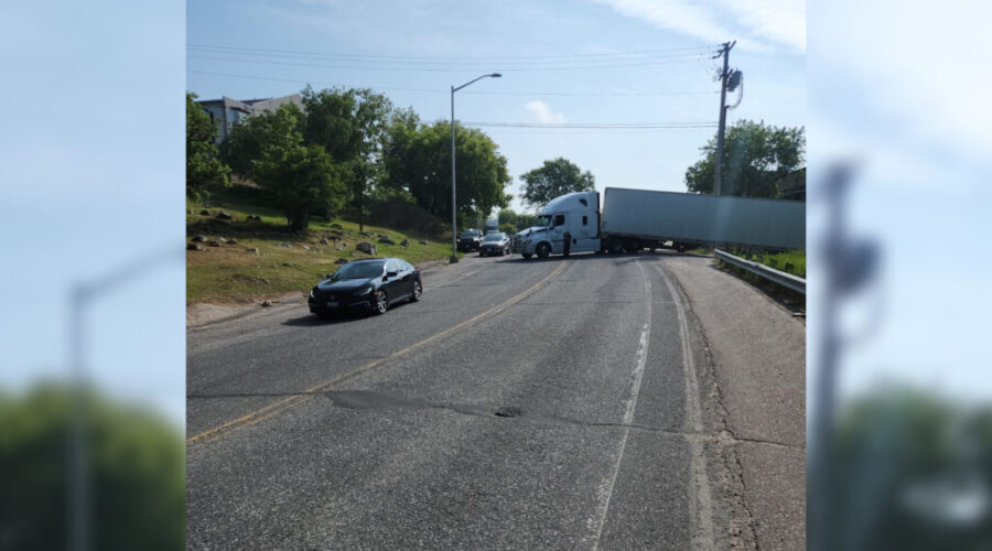 Disabled transport blocking Lakeview Drive