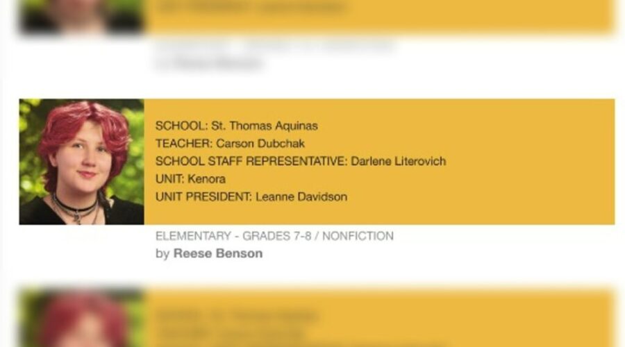 Kenora student wins OECTA writing award