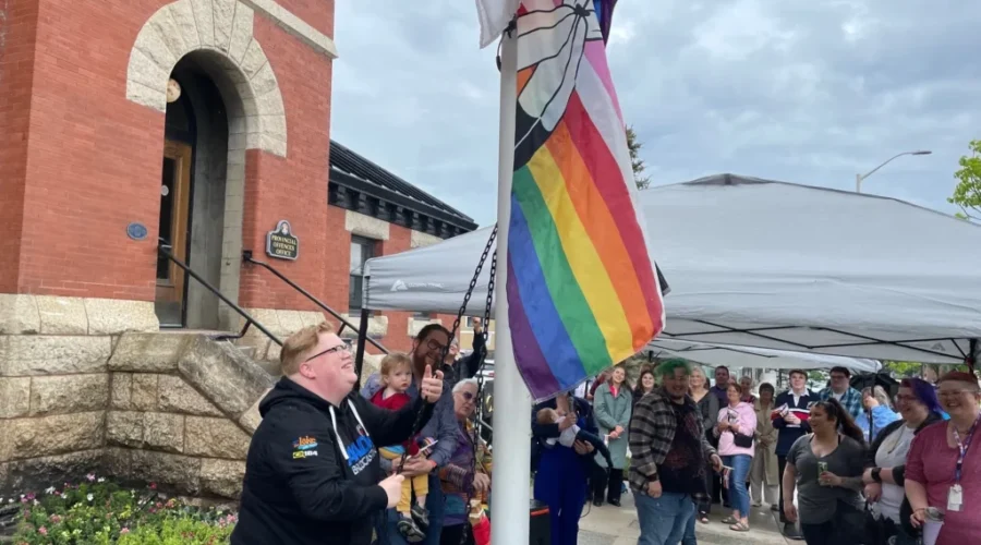 Pride flag raised at city hall