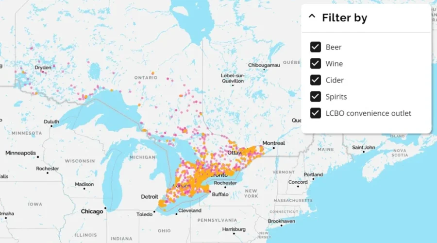 Province releases online liquor sales map