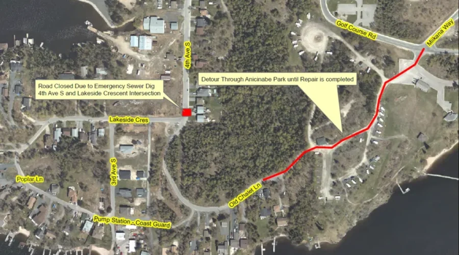 Road closure in Lakeside