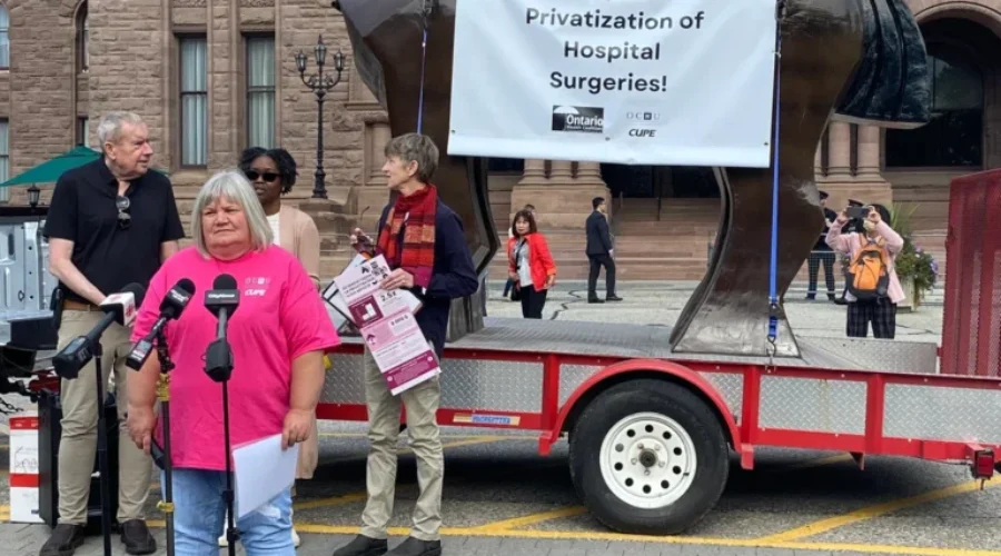 Trojan Horse unveiled to symbolize healthcare privatization