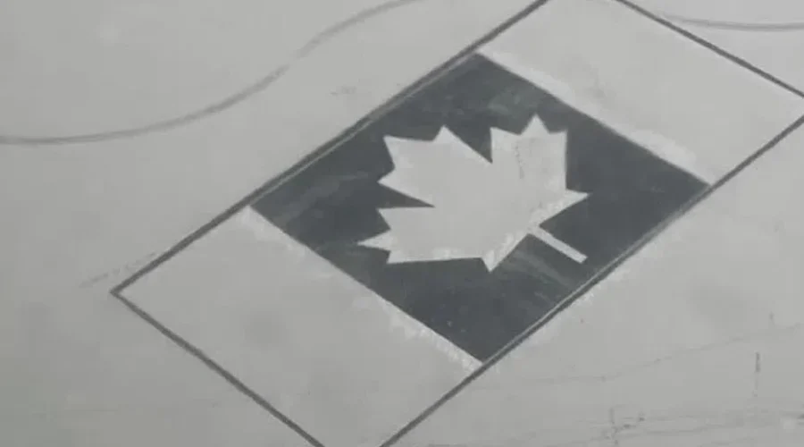Massive Canadian Flag On B.C. Lake Created As Show Of Pride