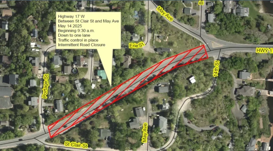 Lane and road closures planned in Kenora today