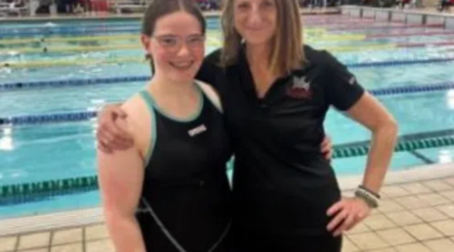 English sets swimming record