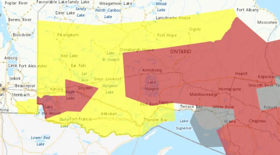 Update:Tornado, Rainfall Warnings and Watches issued across northwestern Ontario