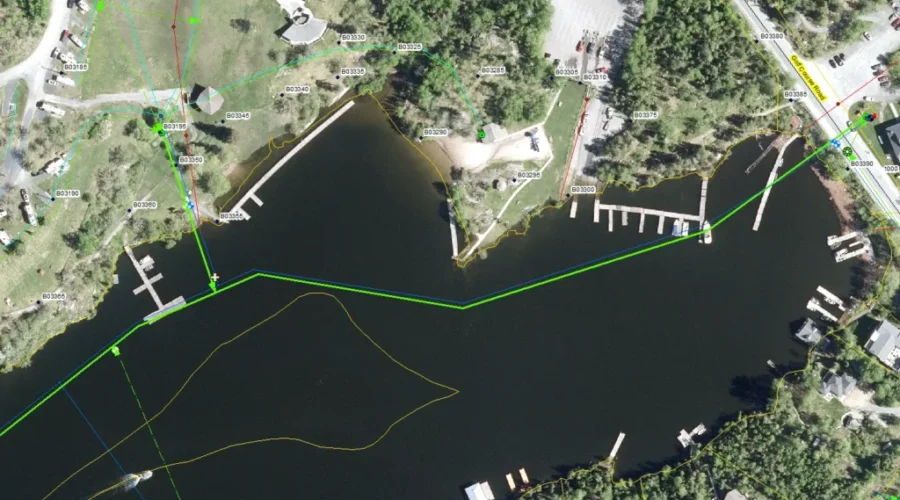 Water line surfaces near Kenora park