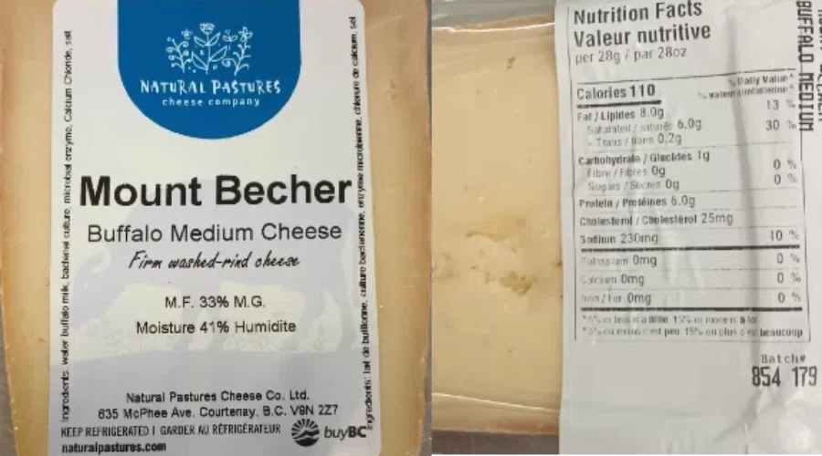 Mount Becher Buffalo Medium Cheese recalled in Ontario due to listeria