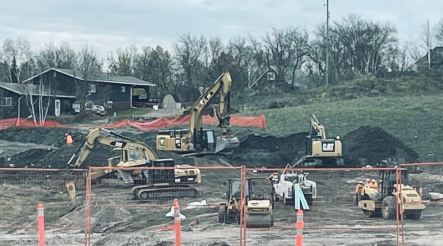 Construction ongoing on building of new road