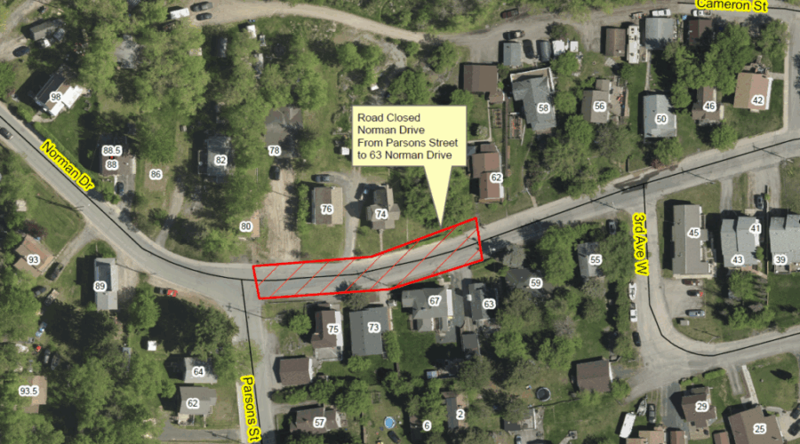 Section of Norman Drive closed