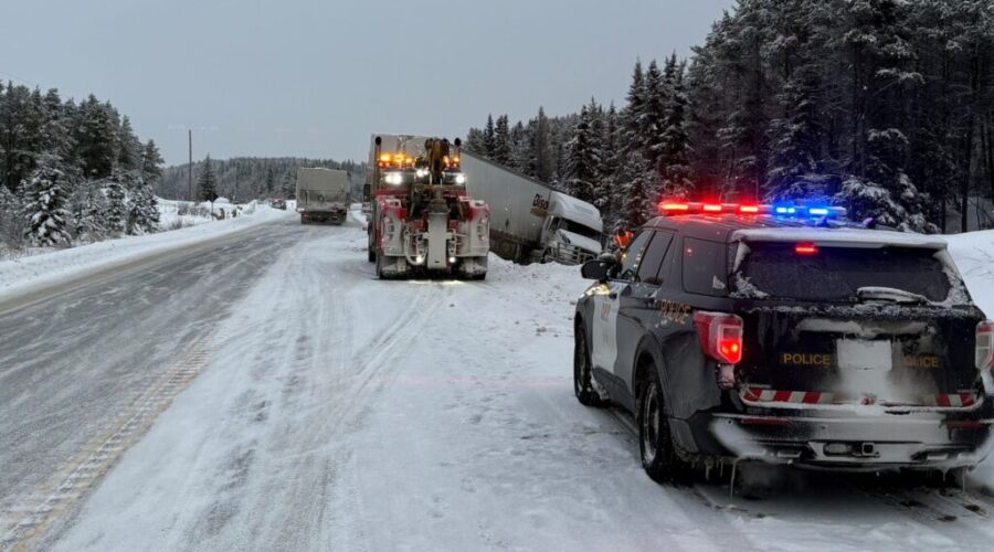 Blowing snow/icy roads creating treacherous conditions in the Kenora area