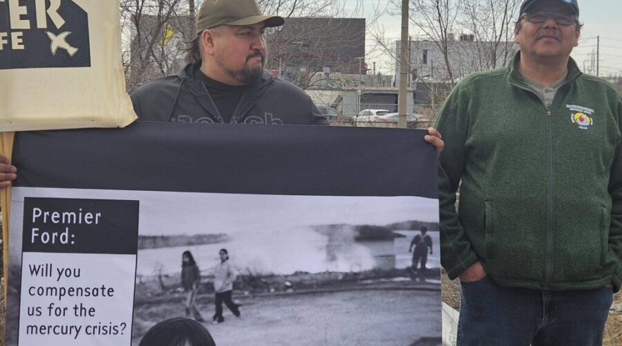 Grassy Narrows residents rally in downtown Toronto