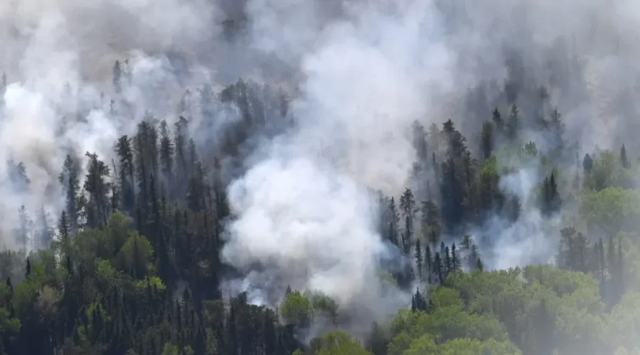 Active wildfire out of control near Kenora